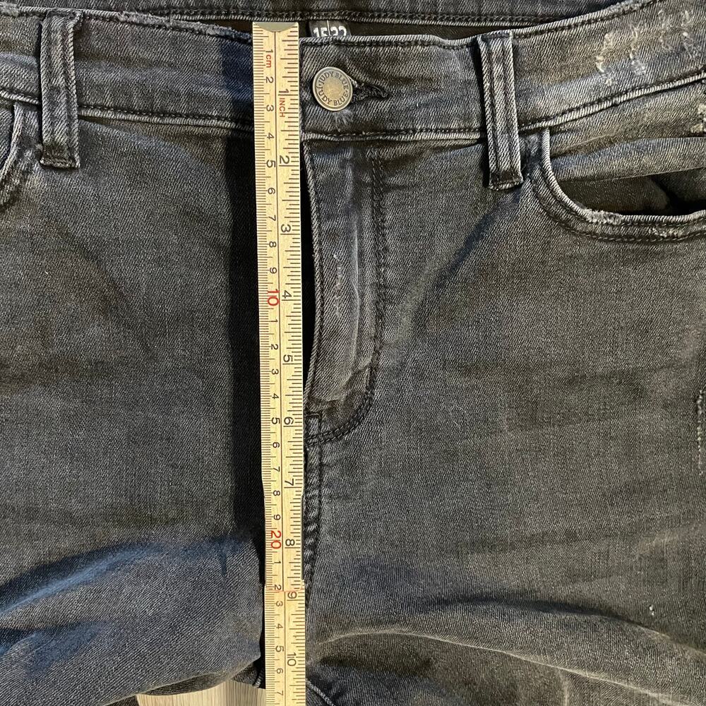 Judy Blue Jeans Skinny Fit Buffalo Patch Black-washed Distressed sz15/32 - Picture 6 of 16